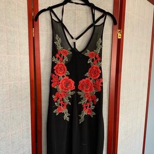 Semi sheer, strappy mini dress